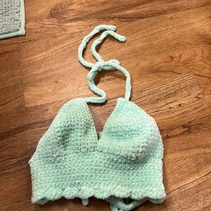 Mint color crochet crop top/bralette fits XS